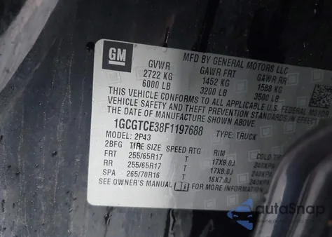 2015 Chevrolet Colorado Z71 из США, поврежденный, VIN 1GCGTCE38F1197688